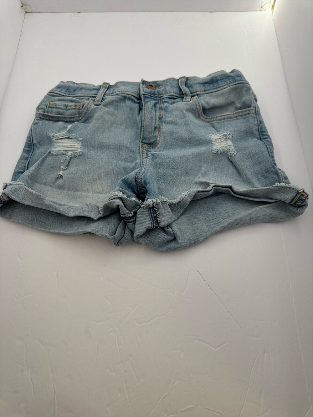 abercrombie kids light denim cuffed jean shorts Size 15/16